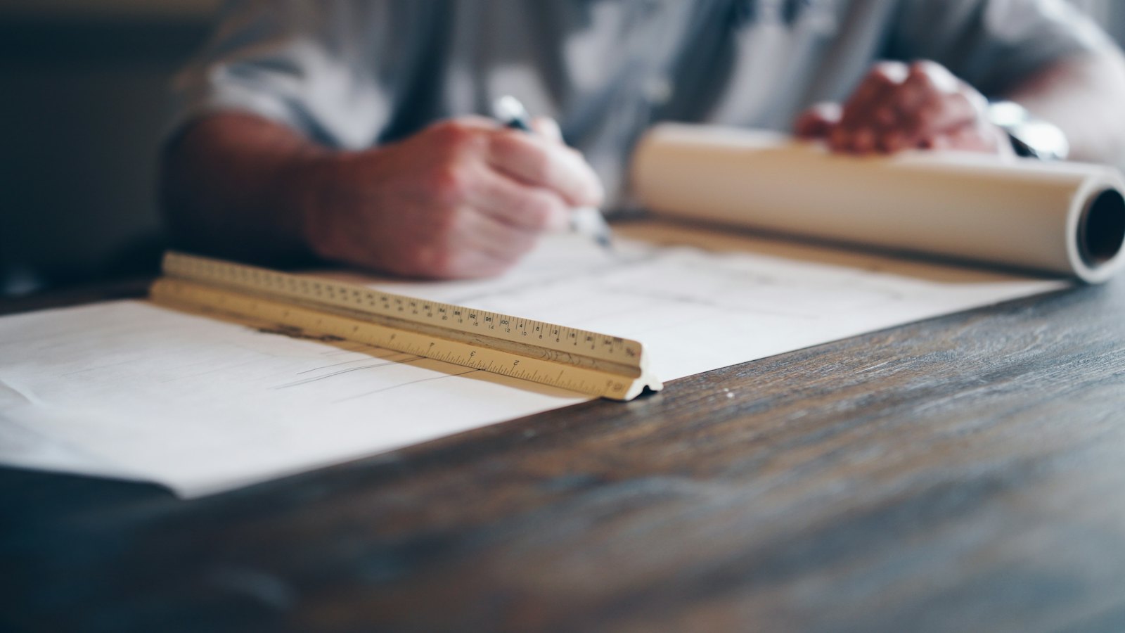 Drafting a plan by hand