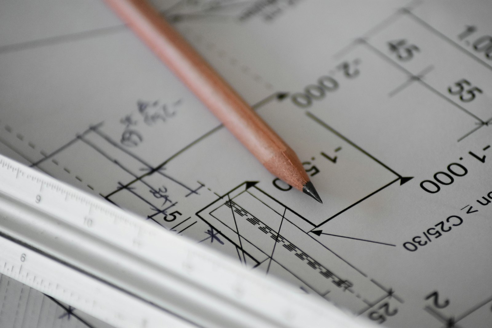 Pencil on a site plan