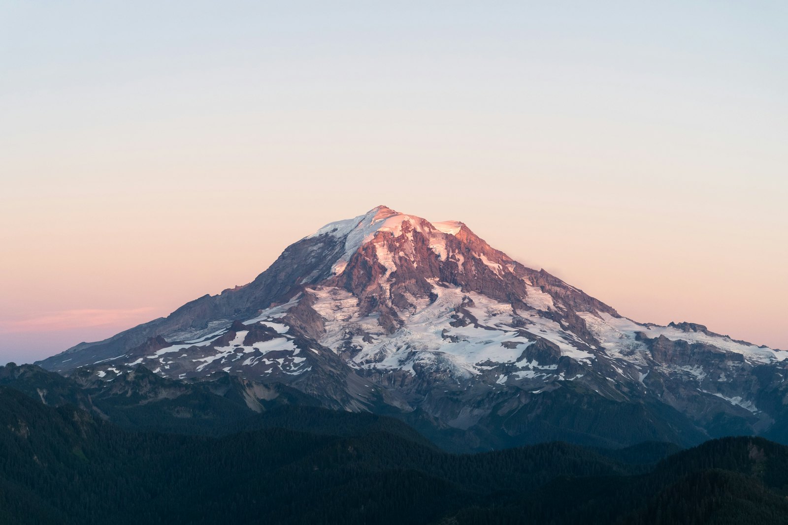 Mount Rainier at dusk