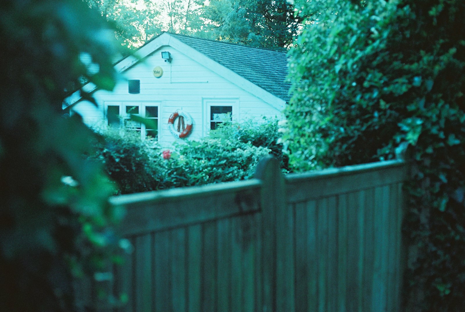 House behind a wooden fence