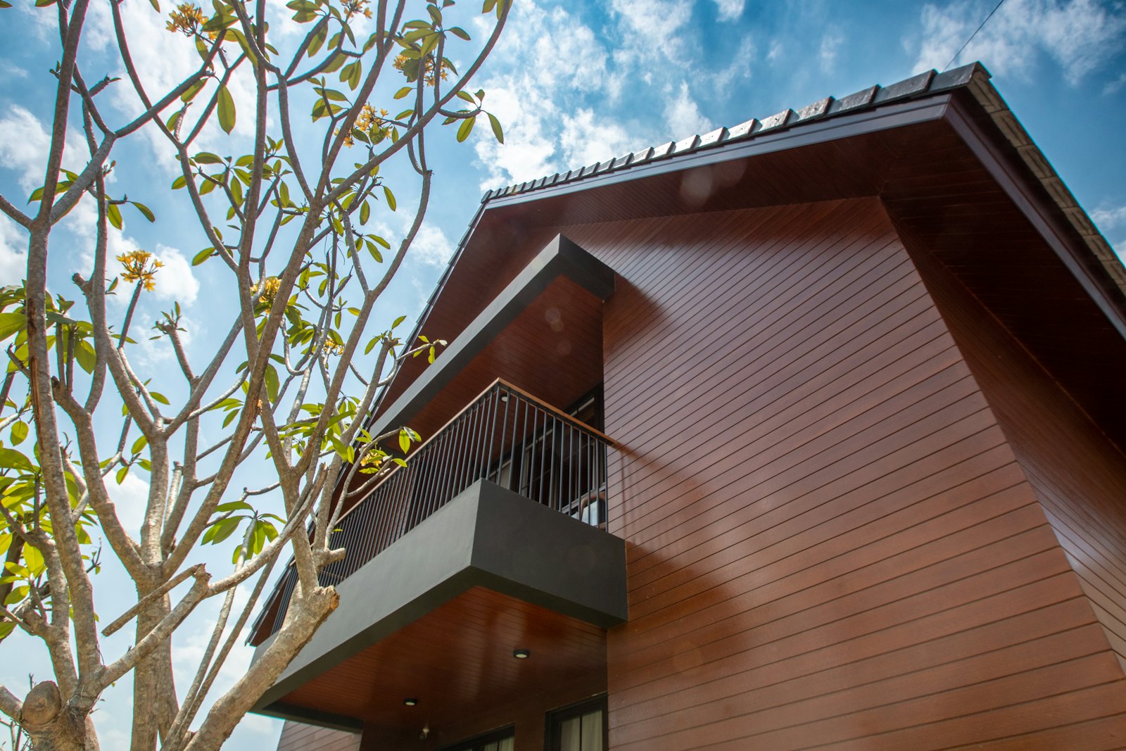 Modern wood-clad addition